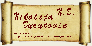 Nikolija Durutović vizit kartica